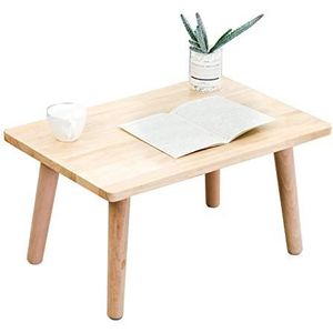 Prachtige salontafel, massief houten multifunctionele lage tafel in Japanse stijl (H31,5CM), balkon/bedtafel/erkertafel (natuurlijke houtkleur) (Afmetingen: 80X40X31,5CM)