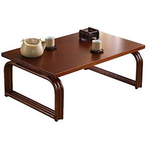 Prachtige salontafel, massief houten lage tafel in Japanse stijl, balkon-/bedtafel en erkertafel (afmetingen: 100x55x30cm)