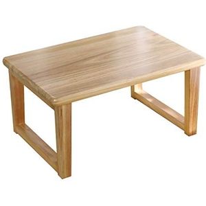 Prachtige salontafel, lage tafel van 30 cm in Japanse stijl, massief houten bedtafel/theetafel, kleine eettafel/computertafel (afmetingen: 50X40X30CM)
