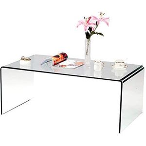 Prachtige salontafel, kleine rechthoekige glazen eenvoudige theetafel, Nordic light luxe (Kleur: A, Maat: 80x40x40cm)