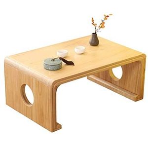 Prachtige salontafel, lage tafel van 30 cm in Japanse stijl, massief houten bedtafel/theetafel, kleine eettafel/computertafel (afmetingen: 50X40X30CM)
