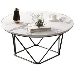 Prachtige salontafel, Scandinavische lichte luxe ins stijl woonkamer ijzeren theetafel, klein appartement imitatie marmeren kleine ronde tafel (Kleur: B, Maat: 60X60X45CM)