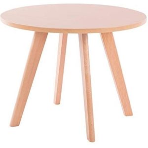 Prachtige kleine ronde tafel, eenvoudige slaapkamer balkon kleine salontafel, nachtkastje/bank bijzettafel (natuurlijke houtkleur) (afmetingen: 60X45CM)