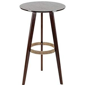 Prachtige massief houten tafel met hoge poten, eenvoudige kleine ronde tafel/salontafel met hoge poten, thuisbartafel (kleur: A)