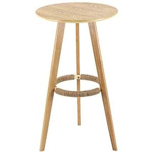 Prachtige massief houten tafel met hoge poten, eenvoudige kleine ronde tafel/salontafel met hoge poten, thuisbartafel (kleur: B)