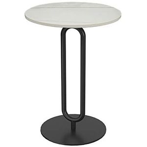Exquise salontafel, lichte luxe bijzettafel met Italiaanse rotsplank, kleine zwarte ronde tafel/hoektafel in woonkamer bank balkon (kleur: B, maat: 40X55CM)