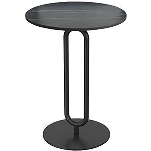 Prachtige salontafel, lichte luxe bijzettafel met Italiaanse rotsplank, kleine zwarte ronde tafel/hoektafel in de woonkamer bank balkon (kleur: A, maat: 40X55CM)