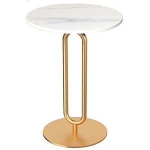 Prachtige salontafel, lichte luxe bijzettafel met Italiaanse rotsplank, kleine gouden ronde tafel/hoektafel in woonkamer bank balkon (kleur: A, maat: 45X55CM)