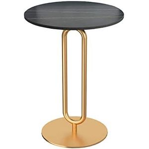 Exquise salontafel, lichte luxe bijzettafel met Italiaanse rotsplank, kleine gouden ronde tafel/hoektafel in woonkamer bank balkon (kleur: B, maat: 40X55CM)