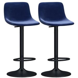 Luxe draaibare barkrukken set van 2 verstelbare tegenhoogte stoelen met rugleuning zwarte basis moderne fluwelen barstoelen voor keukeneiland/eetkamer/thuisbar