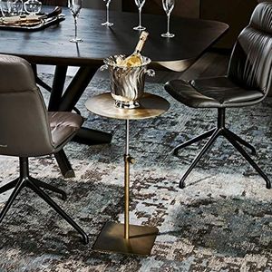 Prachtige salontafel, lichte luxe en verstelbare (50-70cm) bijzettafel, roestvrijstalen bank bijzettafel/hoektafel (kleur: zilver, maat: vierkante tafel)