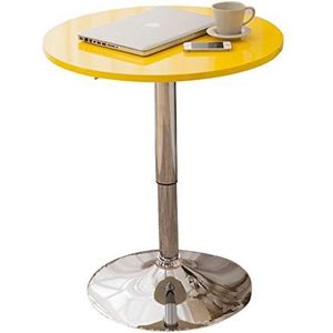 Prachtige tafel, verstelbare (60-80cm) gele ronde onderhandelingstafel, salontafel/vrijetijdstafel/terrasmiddagtheetafel (maat: 50CM)