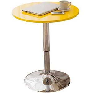 Prachtige tafel, verstelbare (60-80cm) gele ronde onderhandelingstafel, salontafel/vrijetijdstafel/terrasmiddagtheetafel (afmetingen: 40CM)