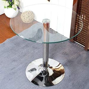 Prachtige salontafel, kleine ronde tafel van transparant gehard glas in Scandinavische stijl, eettafel/onderhandelingstafel (afmetingen: 70X70CM)