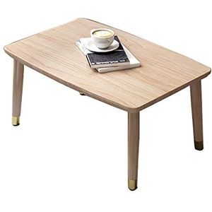 Prachtige salontafel, erkertafel, eenvoudige massief houten tafel op de vensterbank, Japanse lage tafel (natuurlijke houtkleur) (afmetingen: 50X35X30CM)