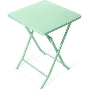 Prachtige klaptafel, draagbare smeedijzeren balkon vierkante studeertafel/salontafel, kleine eettafel voor Scandinavisch huis (55x73cm) (Kleur: Groen)