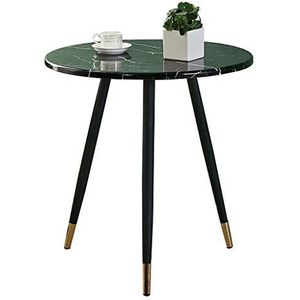 Prachtige salontafel, rond marmeren tafelblad, lichte luxe vrijetijdsonderhandelingstafel in Scandinavische stijl/afternoon tea-tafel (Kleur: Zwart, Maat: 70x70cm)