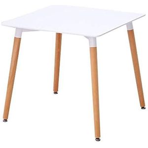 Prachtige eettafel, vierkante studeertafel/salontafel/vrije tijdstafel, multifunctionele onderhandelingstafel/bureau in Europese stijl (kleur: wit, maat: 80x75cm)