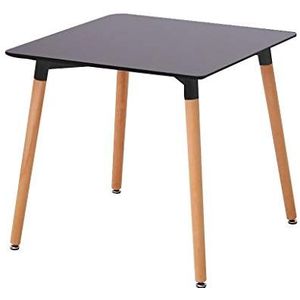Prachtige eettafel, vierkante studeertafel/salontafel/vrijetijdstafel, multifunctionele onderhandelingstafel/bureau in Europese stijl (kleur: zwart, maat: 60x75cm)