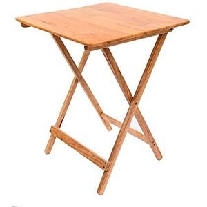 Prachtige klaptafel, vierkant massief houten bureau/computerbureau, draagbare rubberen houten salontafel/computerbureau (natuurlijke houtkleur) (Kleur: 60X60X75CM)