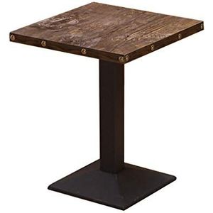 Prachtige salontafel, Amerikaanse retro vierkante zwarte standaard bijzettafel/bartafel (60x60x75cm) (Kleur: D)