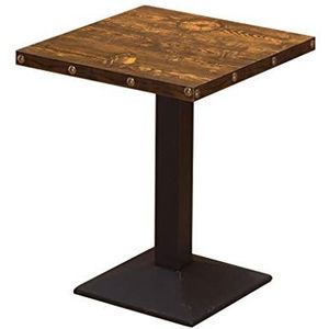 Prachtige salontafel, Amerikaanse retro vierkante zwarte standaard bijzettafel/bartafel (60x60x75cm) (Kleur: E)