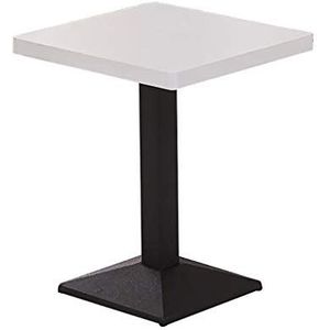Prachtige salontafel, Amerikaanse retro-stijl vierkante zwarte standaard bijzettafel/bartafel (60x60x75cm) (Kleur: F)