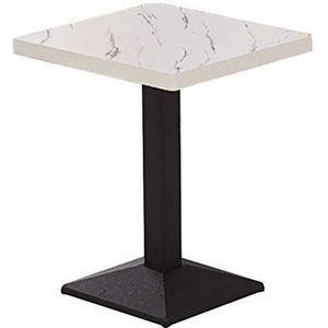 Prachtige salontafel, Amerikaanse retro-stijl vierkante zwarte standaard bijzettafel/bartafel (60x60x75cm) (Kleur: B)