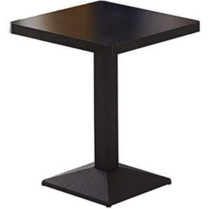Prachtige salontafel, Amerikaanse retro-stijl vierkante zwarte standaard bijzettafel/bartafel (60x60x75cm) (Kleur: E)