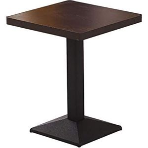 Prachtige salontafel, Amerikaanse retro-stijl vierkante zwarte standaard bijzettafel/bartafel (60x60x75cm) (Kleur: C)