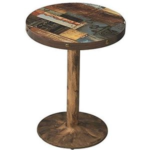 Prachtige salontafel, ronde zijde in Amerikaanse industriële stijl (Φ60x75cm) (Kleur: C)