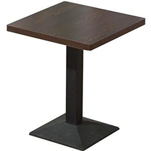 Prachtige salontafel, Amerikaanse retro-stijl vierkante zwarte standaard bijzettafel/bartafel (60x60x75cm) (Kleur: D)