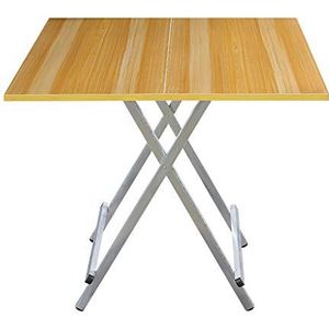 Prachtige klaptafel, draagbare multifunctionele eettafel/salontafel/picknicktafel/leertafel, houten tafelblad (afmetingen: 60X60X55CM)