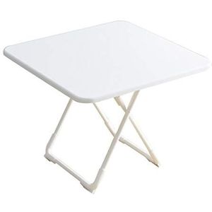 Prachtige klaptafel, wit vierkant van de eettafel van het huis, draagbare salontafel/tafel voor buiten voor een picknick (afmetingen: 60X60X71CM)