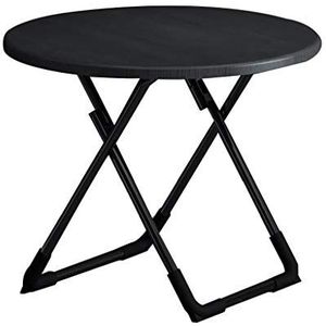 Exquise klaptafel, thuisbasis van de ronde zwarte houten eettafel, draagbare buitensalontafel/picknicktafel (maat: 70CM)