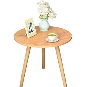 Prachtige salontafel woonkamer ronde tafel Scandinavische stijl houtkleur van de salontafel, de poten van eucalyptusbomen (afmetingen: 60X50CM)