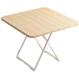 Prachtige klaptafel, thuisbasis van het vierkant van de eettafel, draagbare salontafel/picknicktafel voor buiten, houtkleur (afmetingen: 60X60X71CM)