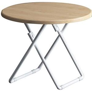 Prachtige klaptafel, de ronde houten eettafel in houtkleur, draagbare salontafel/picknicktafel voor buiten (maat: 70 cm)