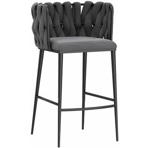 Luxe barkrukken, barstoelen met voetsteun, zwart metalen frame voor woonkamer, eetkamer, keuken, modern design