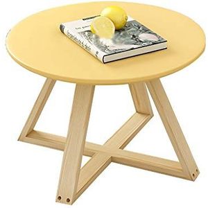 Prachtige salontafel, ronde bijzettafel in de woonkamer (Φ50x40cm), eenvoudig nachtkastje/studeertafel in Europese stijl, tafelpoten van massief hout (kleur: D)