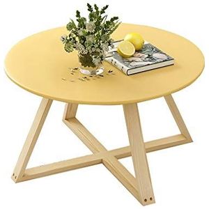 Prachtige salontafel, ronde woonkamer eettafel (Φ70x45cm), Europese minimalistische slaapkamer studeertafel/balkon van de afternoon tea tafel, tafelpoten van massief hout (Kleur: A)