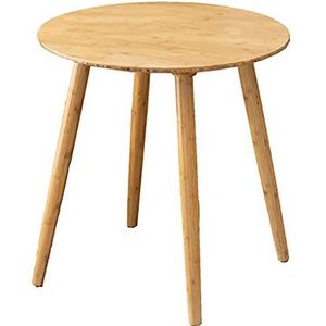 Prachtige tafel, thuis bamboe bamboe kleur van de salontafel/bijzettafel, geschikt voor slaapkamer/woonkamer, eenvoudige installatie (Kleur: H70, Maat: 70x70cm)