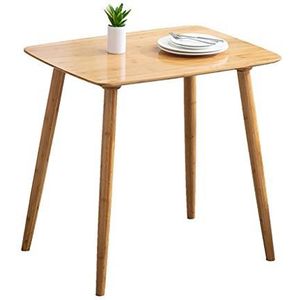 Prachtige tafel, thuis bamboe bamboe kleur van het vierkant van de salontafel/bijzettafel, geschikt voor slaapkamer/woonkamer, eenvoudige installatie (afmetingen: 50X50X72CM)