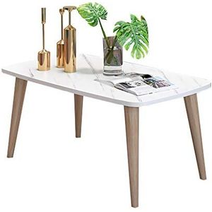 Exquisite Table, kleine eenvoudige salontafel, houten tafelpoten van massief, geschikt voor slaapkamer/woonkamer, een kleine tafel van de multifunctionele (Kleur: B)