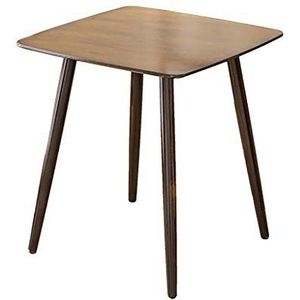 Prachtige tafel, thuis bamboe bamboe verkoolde kleur salontafel/bijzettafel, geschikt voor slaapkamer/woonkamer, eenvoudige installatie, vierkant (afmetingen: 80x80x72cm)