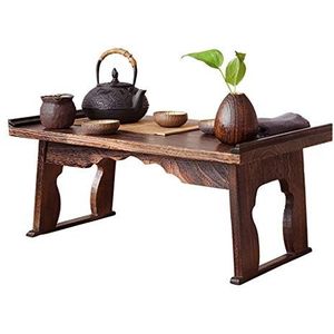 Prachtige klaptafel, paulowniahouten salontafel in Japanse stijl, zittafel, theetafel, computertafel (afmetingen: 60x27x34cm)