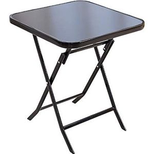 Prachtige klaptafel, vierkante eettafel van zwart gehard glas, kleine salontafel op het balkon, multifunctionele kleine huishoudelijke tafel (afmetingen: 60x68cm)