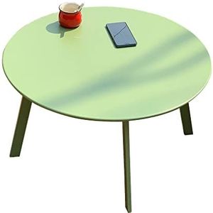Prachtige ijzeren salontafel, buiten speciaal gespoten tafelblad tuin salontafel, Scandinavische stijl woonkamer huishoudelijke kleine ronde tafel (70x40cm), bank bijzettafel (Kleur: A)