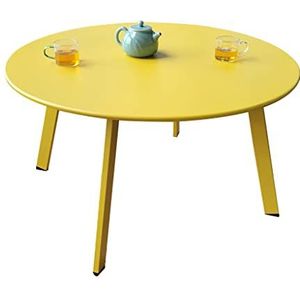 Prachtige ijzeren salontafel, buiten speciaal gespoten tafelblad tuin salontafel, Scandinavische stijl woonkamer huishoudelijke kleine ronde tafel (70x40cm), bank bijzettafel (Kleur: B)