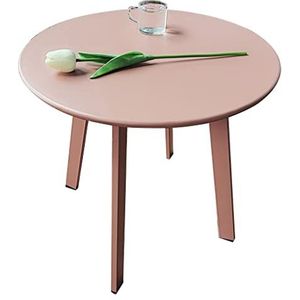 Prachtige ijzeren salontafel, ronde bank bijzettafel (45x45cm), tuin-/zwembadzijde kleine bijzettafel, eenvoudig nachtkastje (kleur: roze)